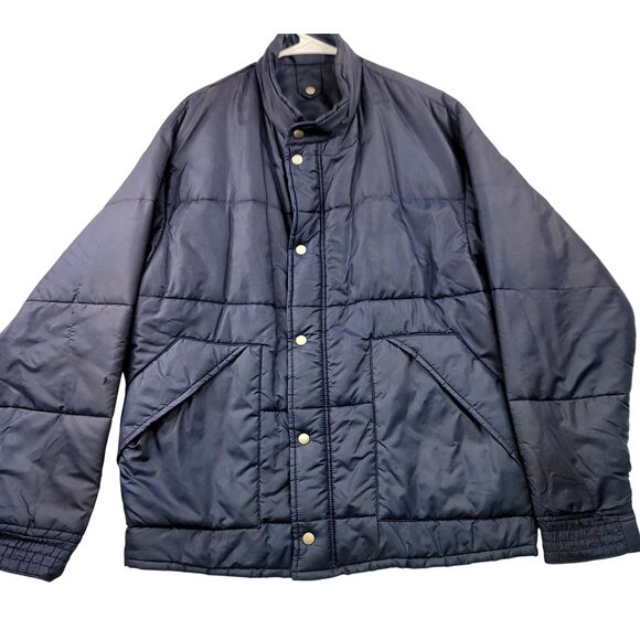 Vintage Union McGregor Mens Sportswear Quilted Jacket Navy Blue Medium *callout - Picture 1 of 11